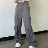 Voguable Solid Color Cargo Baggy Pants Woman High Street Harajuku Retro Women Bottoms Pants Casual Drape Sweatpants 90s Style Clothes voguable