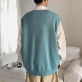Sweater Vest Men Knitting V-neck Sleeveless Loose Casual Spring New Arrival Trendy Simple All-match Ins Clothing Basic Harajuku voguable
