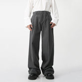 Spring Summer New Korean Men's Casual Pants Trendy Solid Color Loose Straight Wide Leg Trousers Pocket Tide 9A7922 voguable