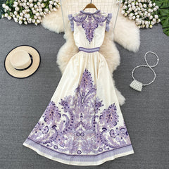 Summer Long Dress for Women Sleeveless Lapel Printed Chic Boho Female Vestidos Evening Party Dubai Tarf High Waist New In voguable