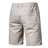 Voguable 2022 New Summer 100% Cotton Solid Shorts Men High Quality Casual Business Social Elastic Waist Men Shorts 10 Colors Beach Shorts voguable