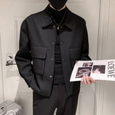 Jackets Men Autumn Pockets Turn-down Collar Skinny Fashion Outwear Plus Size Streetwear New Arrival BF Clothing Cazadora Hombre voguable