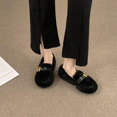 Loafers Fur Winter Shoes Women Slip-on Shallow Mouth Casual Female Sneakers Round Toe Autumn Slip On Moccasin Fall New Flock Rub voguable