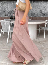 Summer Wide Leg Elastic Waist Long Pants Trouser Pockets Fashion Casual Women Pantalones Spring New Pants voguable