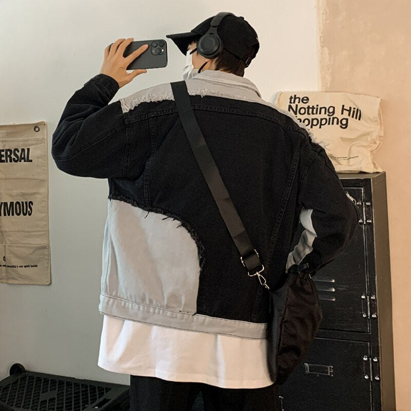 Denim Jackets Men Vintage American Streetwear Tooling M-3XL Baggy Y2k Clothing Teens Personal Stylish Harajuku College Chaqueta voguable