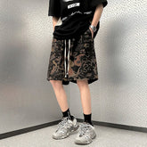 American Vintage Print Men's Shorts Summer New Baggy Straight Capris Sports Short Pants Male Fashion Y2k Hip Hop Sportswaer voguable