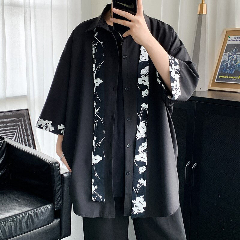 Shirts Men Preppy Style Summer Ulzzang All-match Fashion Japanese Handsome Casual Teens Couple Clothes Streetwear Button Up Cozy voguable