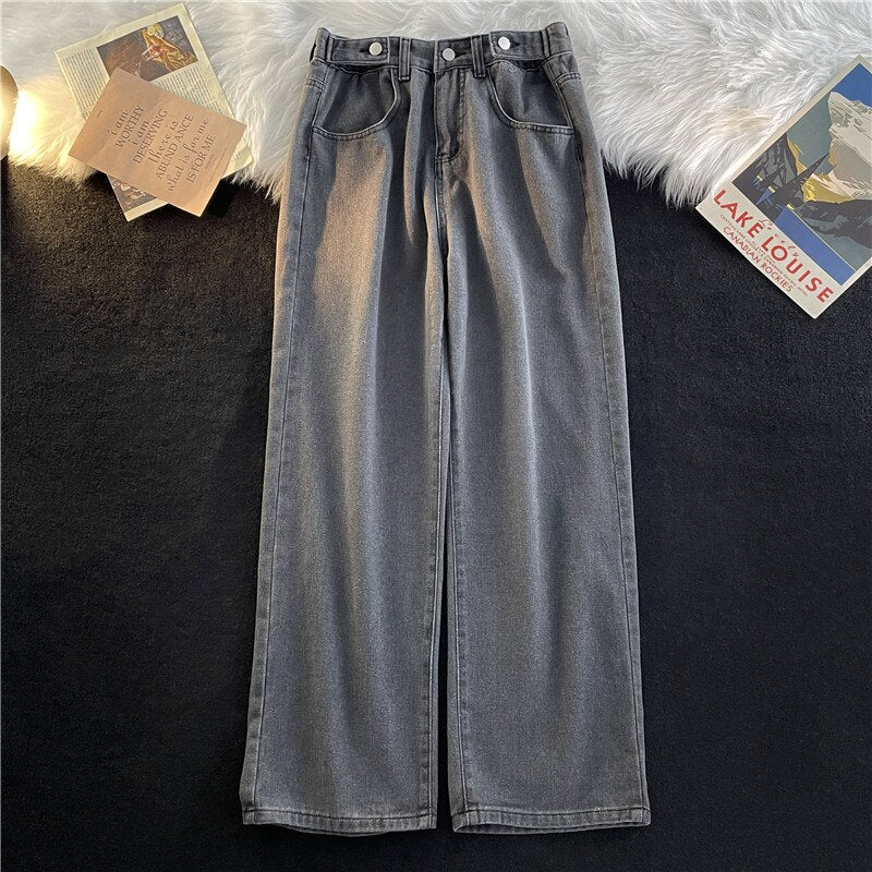 Wide Leg Jeans Men S-3XL Clothing Y2k Denim Trousers High Street Harajuku American Retro Washed Vintage Baggy Spring Cool voguable