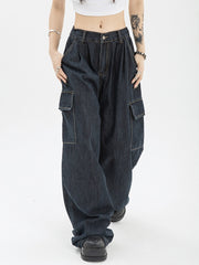 Voguable Harajuku Oversize Cargo Pants Women Japanese Streetwear Loose Wide Leg Trousers for Female Pockets Baggy Jeans Pant voguable