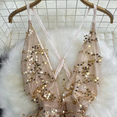 Summer Mini Sequins Dress for Women Tulle Criss Cross Backless Sexy Party Evening Dresses Waist Short Prom Vestidos New In voguable