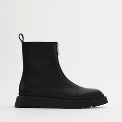 Women's Rubber Boots Boots-Women Luxury Designer Female Shoes Round Toe Clogs Platform Rain Black Mid-Calf Fashion Ladies voguable