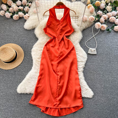 Youe Summer Formal Dress Women Pleated Folds Tank Sleeveless Slim Midi Dresses Party Evening Shirring Elegant Vestidos New In voguable