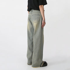 Men's Wear Spring New Denim Trousers Ground Straight Pants Fashion American High Street Wide Leg Jeans Vintage 9A7445 voguable