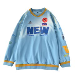 High Street Jacket Unisex Black White Splicing Bomber Jacket Men Women Loose Thicken Parkas Preppy Zipper Racing Coat voguable