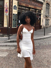 Voguable Spaghetti Straps Ruffles Mini Dress Club Party Elegant Sleeveless Slip Women's Summer Sundress Outfits Holiday voguable