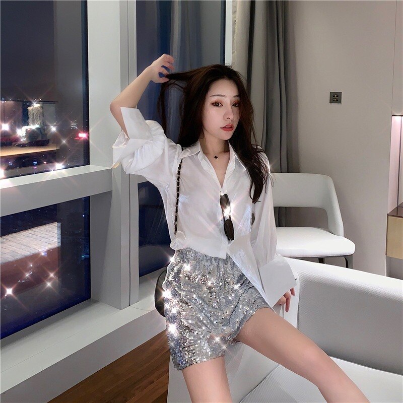 Voguable 2022 Women Feminino Skinny Party Club Shorts Bling Sexy Women Sequin Shorts High Waist Zip Bodycon Shorts Pants voguable