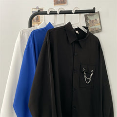 Sun Proof Shirts Men Long Sleeve Unisex Clothes Streetwear American Korean Fashion Camisas De Hombre Baggy Minimalist Handsome voguable