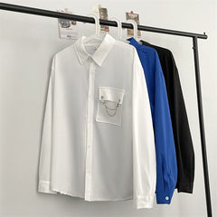 Sun Proof Shirts Men Long Sleeve Unisex Clothes Streetwear American Korean Fashion Camisas De Hombre Baggy Minimalist Handsome voguable