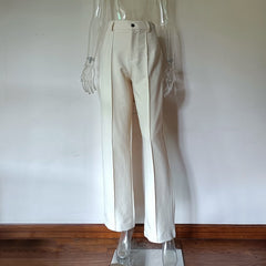 Voguable  High Waisted Casual White Trousers Women Brown Stright Pants Office Lady Korean Style Women 2022 Pantalones De Mujer voguable