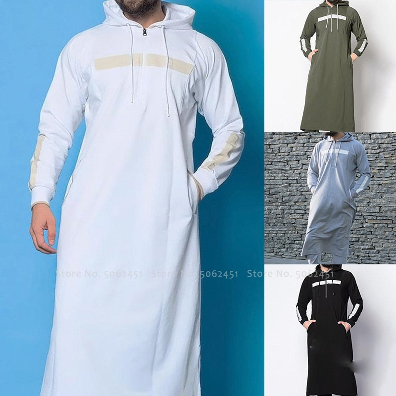 Voguable Men Jubba Thobe Islamic Clothing Arab Robes Kaftan Muslim Dress Saudi Arabia Abaya Blouse Kurta Fashion Hoodies Arabic Clothes voguable