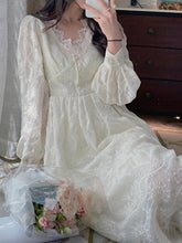 Elegant Casual Autumn Midi Women Dress Lace Long Sleeve Embroidered Vintage Slim A-Line Party Vestidos Femme Clothes Robe voguable