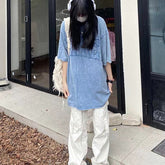 High Street Long TShirts Y2K Summer Clothes For Woman T Shirt Korean Fashion Streetwear Clothes Harajuku Oversize T-Shirts Femme voguable