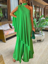 Sexy Off Shoulder O Neck Blouse Tops And Wide Leg Pants Outfits Elegant Women Loose Pants Suits Summer Sleeveless Two Piece Sets voguable