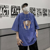 America Style Streetwear Graphic Men's Tshirt Short Sleeve Oversize Vintage T-shirt For Male Fashion Casual Basic Tops voguable