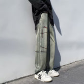 Vintage Men's Washed Jeans Fashion Design Wide Leg Loose Straight Male Denim Pants Hip Hop Unisex Casual Trousers voguable
