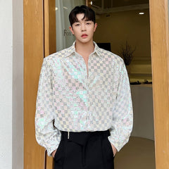 Embroidered Piece Men Shirt Personality New Autumn Single Breasted Turn-down Collar Long Sleeve Male Tops 9A5052 voguable