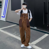 Overalls Casual Pants Men Khaki Dynamic HIP HOP Unisex Pnatalones Students Japanese Kpop All-match BF design Handsome Streetwear voguable