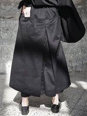 High Elastic Waist Black Irregular Bandage Wide Leg Pants New Loose Fit Trousers Women Fashion Spring Autumn voguable