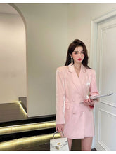 Elegant Solid Notched Pockets Long Blazer Coat Women Leisure Basics Long-sleeved Jackets Spring New Tide Jacket Women voguable