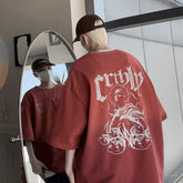 America Streetwear Short Sleeve Loose Men T-shirt Vintage Graphic Washed Male Tshirt Oversize Fashion Casual Clothing voguable