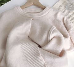 Voguable Cashmere Elegant Women Sweater Oversized Knitted Basic Pullovers O Neck Loose Soft Female Knitwear Jumper voguable