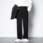 Casual Pants Men Business Formal Clothing Bottoms Fashion Leisure Trouser Office Elastic Waist Pocket Loose Harajuku Male Korean voguable