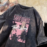 American Ins Trend Print Short Sleeve Womens Heavy Washed 280g Cotton T-shirt Loose Vintage Oversized Casual Tops Female Y2k Tee voguable