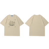 Voguable Hip Hop Men Streetwear T Shirt Japanese Kanji Animals Print T-Shirt 2022 Harajuku Cotton Casual Summer Short Sleeve Tshirt White voguable