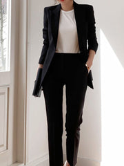 Women Spring Elegant Blazer Pantsuit Casual Jacket Pencil Pants 2 Piece Set Female Slim Fashion Korean Business Work Clothes voguable