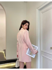 Elegant Solid Notched Pockets Long Blazer Coat Women Leisure Basics Long-sleeved Jackets Spring New Tide Jacket Women voguable