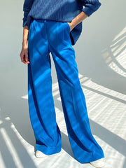 Voguable Women High Waist Pants 2022 Casual Loose Office Lady Trousers Spring Summer New Fashion Solid Wide Leg Floor-Length Pants Female voguable