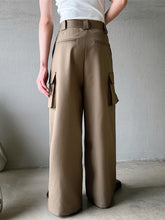 Men's Casual Wide Leg Trousers Korean Style New High Waist Metal Piece Pocket Decoration Fashionable Pants 9A2104 voguable
