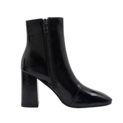 White Shoes Women's Boots Autumn Boots-Women Round Toe Ladies Large Size Low Ankle High Heel Slip-On Microfiber Lace-Up So voguable