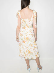 New In Midi Dresses For Women Vintage Floral Print Beach Style Summer Dress Wedding Guest Elegant Party Dresses Sundress voguable