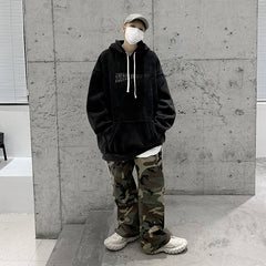 Oversize Dark Style Graphic Men's Acid Washed Hoodies Y2K Vintage Streetwear Loose Man Sweatshirts Male Basic Pullovers voguable