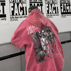 Oversize Dark Style Graphic Men's Acid Washed Hoodies Y2K Vintage Streetwear Loose Man Sweatshirts Male Basic Pullovers voguable