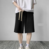 Summer New Ice Silk Cool Sports Shorts Solid Color Mens Capris Baggy Straight Korean Trend Y2k Short Pants Male Sportswear voguable