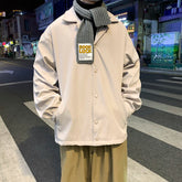 Men Jackets Solid Simple Students All-match Spring New Loose Ins Casual Korean Style Popular Harajuku Lantern Sleeve Buttons Up voguable