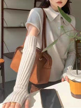 Women Spring Autumn New Two Pieces Knitted T-Shirts Chic Korean Fashion With Sleeves Summer Elegant Vintage Lady Tops voguable