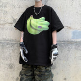 Banana Print Korean Chic Y2k Short Sleeve T-shirt Men Women Couples Large Loose Casual Tops All-match Slim Fit Summer New Tees voguable